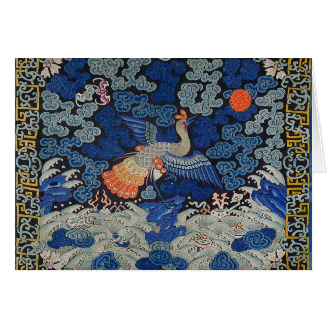 Bird Artwork Crested chinese embroidery artwork (Devant horizontal)