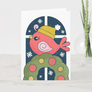 Bird d'hiver en Knit Carte de voeux Casquette, BES
