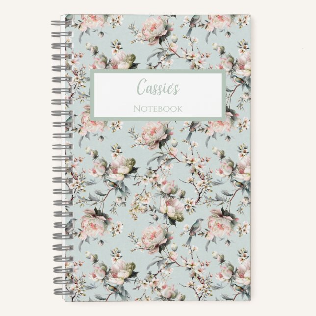 Bird in Blossom Personalized Journal Notebook (Recto)