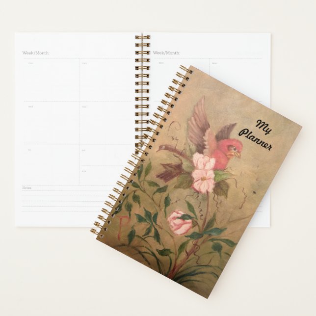 Bird in the Flowers Planner (Devant avec enveloppe)