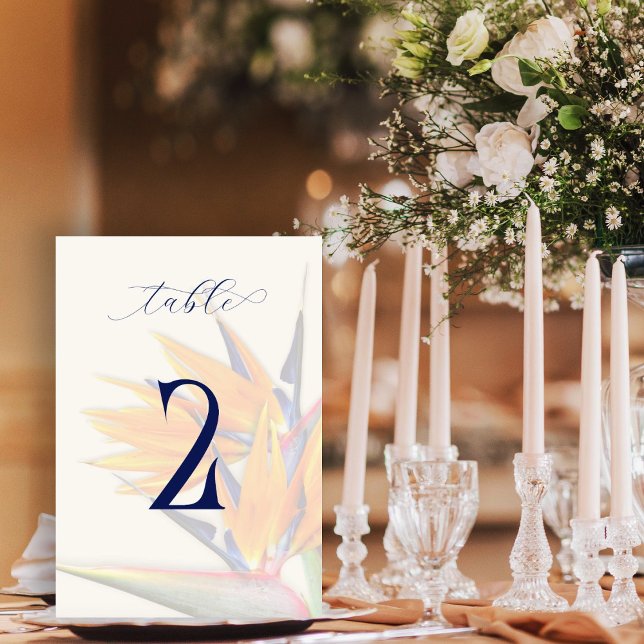 Bird of Paradise Double face Table Numéro Cartes (Créateur téléchargé)