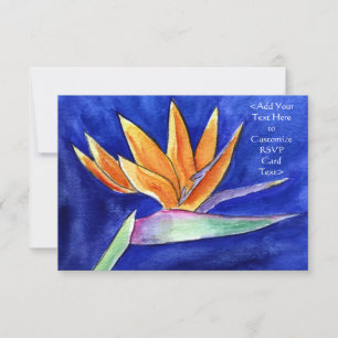 Bird of Paradise Flower Art RSVP Invitation Cartes