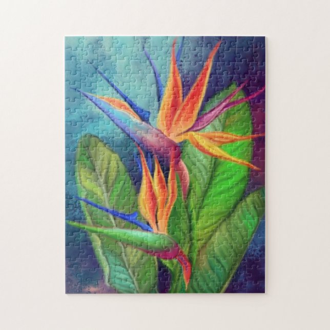 Bird of Paradise Flower Jigsaw Puzzle Painting (Vertical)
