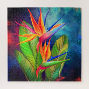 Bird of Paradise Flower Puzzle Strelitzia Painting