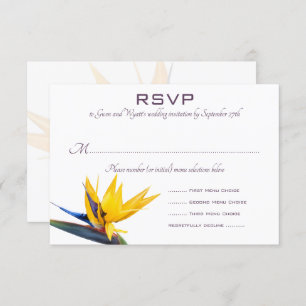 Bird of Paradise White Mariage Menu Répondre Carte