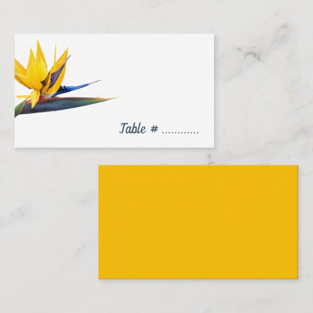 Bird of Paradise White Table Numéro Cartes de sièg (Devant / Derrière)