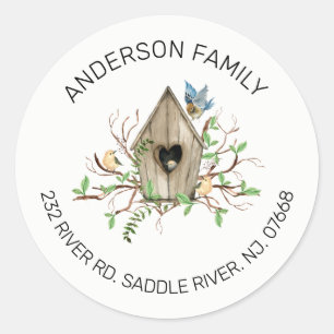 Birdhouse rustique   Nouveau Sticker Étiquette de
