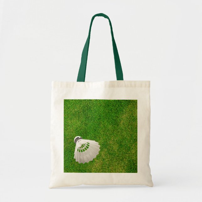 Birdie de Badminton sur le Sac fourre-tout vert d' (Devant)