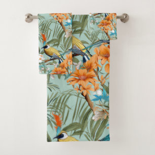 Birds Chinoiserie Mint Orange