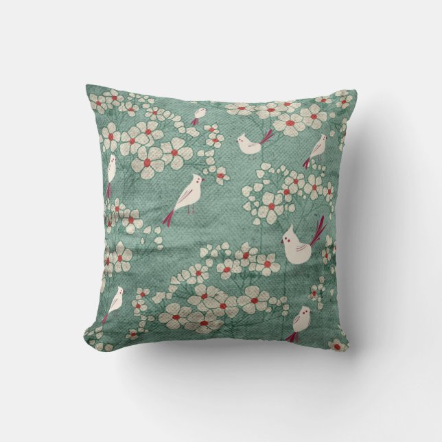 Birds & Flowers American MoJo Coussin (Recto)