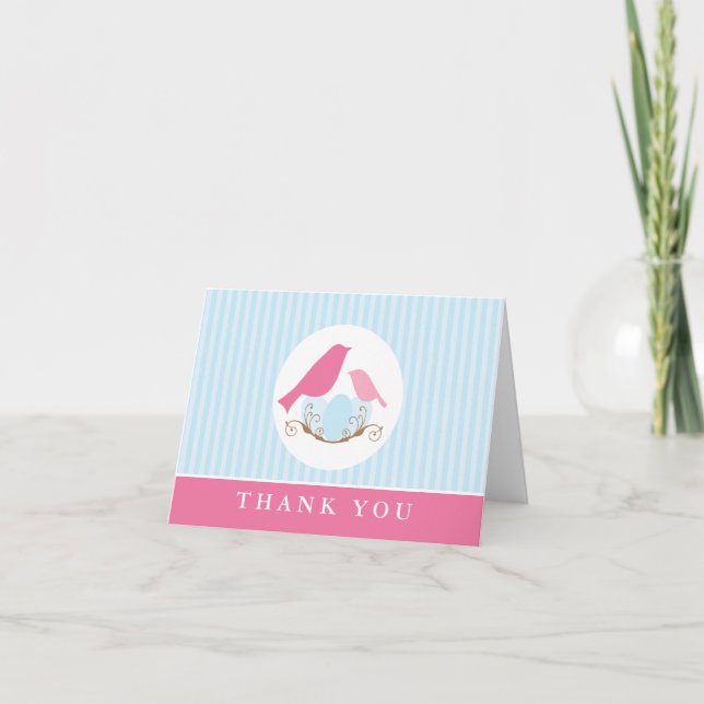 Birds Nest Baby shower Merci Cartes (Devant)