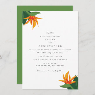 Birds of Paradise Tropical Beach Invitation de mar