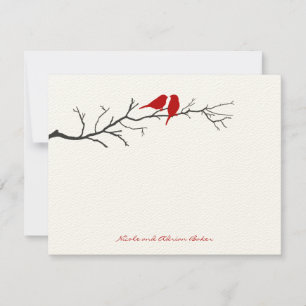 Birds Silhouettes Merci Cartes - Rouge -