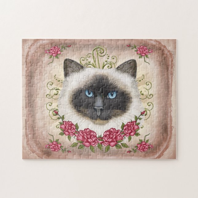 Birman Cat Rose puzzle (Horizontal)