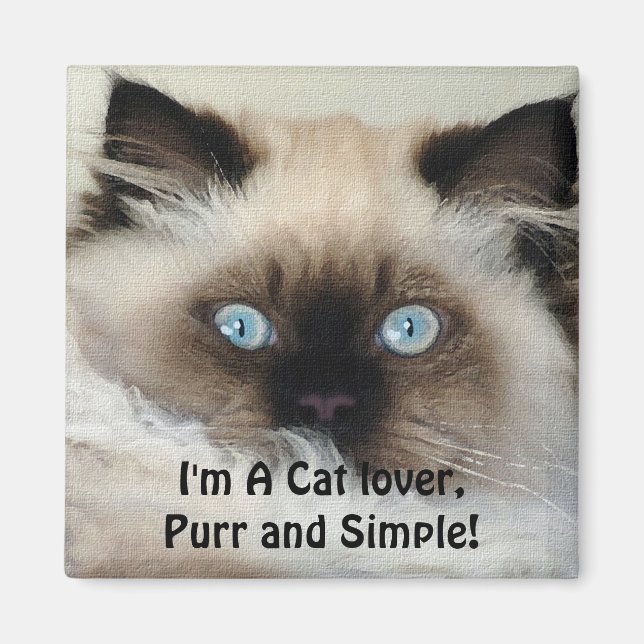 Birman - Ragdoll Chat Pet-Lover Magnet (Devant)