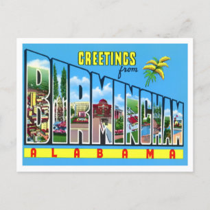Birmingham, Alabama Vintage Big Lettres Carte post
