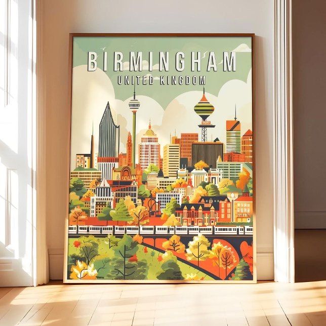 Birmingham United Kingdom Poster Art Print, City  (Créateur téléchargé)