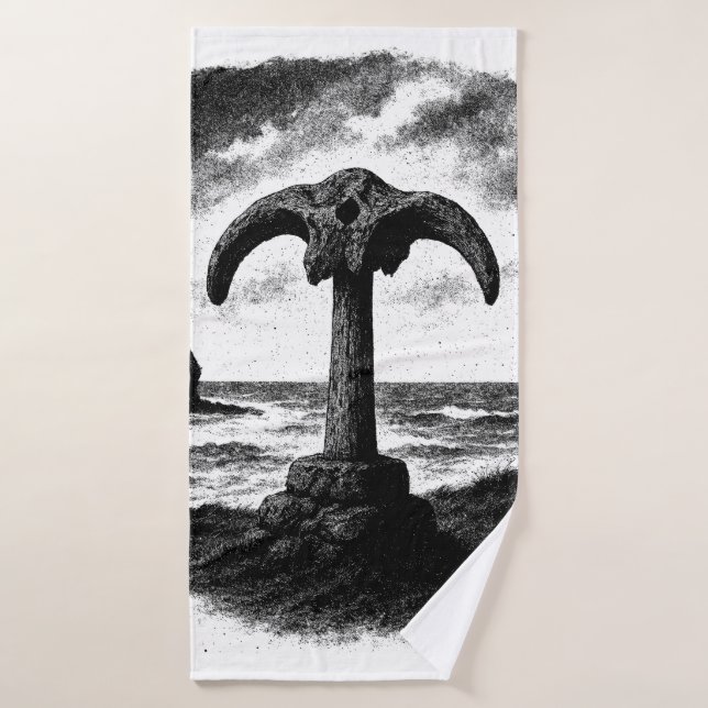 Birsay Whalebone – Orkney Ink Monument (Serviette de bain)