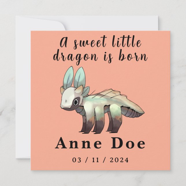 Birth Girl, Card Cute Dragon (Devant)