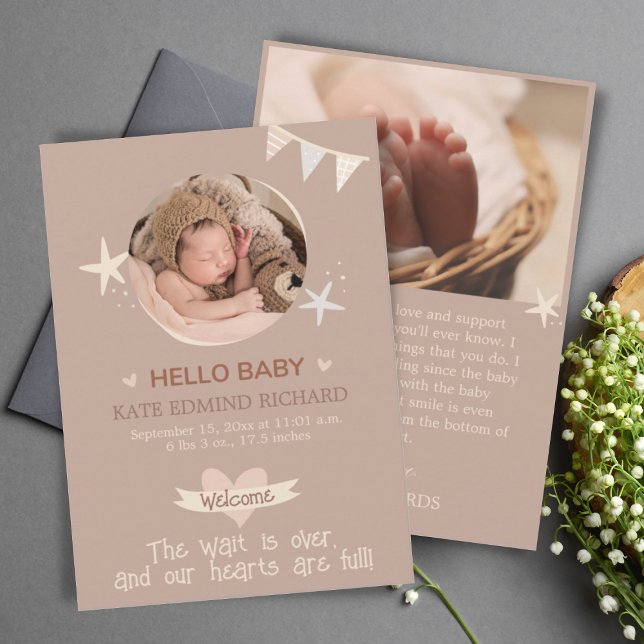 Birth Stat Baby Faire-part de naissance photo Merc (Créateur téléchargé)