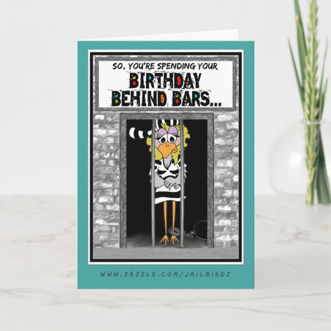 Birthday Behind Bars : Carte Jailbird Birthday (Devant)