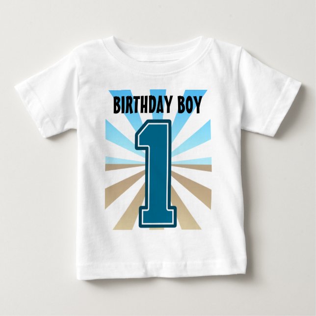 Birthday Boy, Big Number One, First B day Tshirt (Devant)