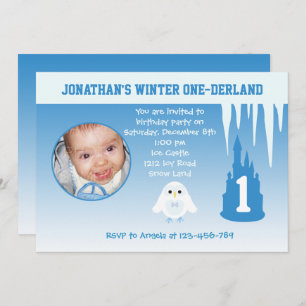 Birthday Boy Winter Onederland invitation