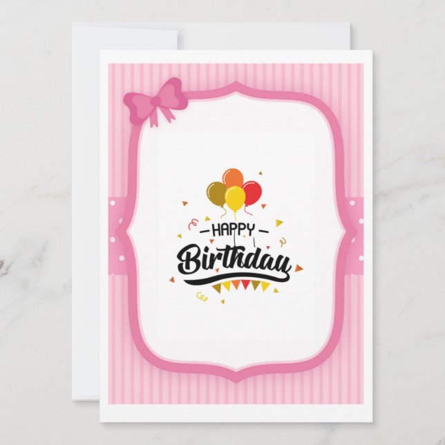 Birthday card pinky (Devant)