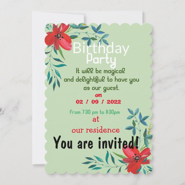 Birthday colors  invitation (Devant)
