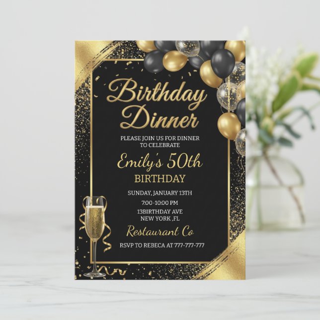 Birthday Dinner Invitation (Debout devant)