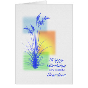 Birthday for Grandson, grasses scene