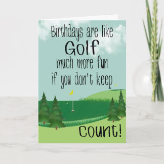 Birthday Golf Course Humour Carte Anniversaire