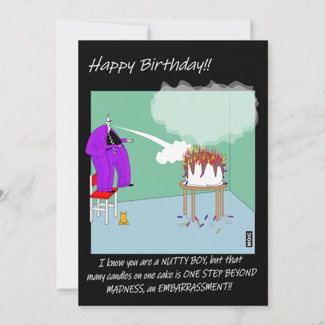 Birthday humour card for a Madness, Two tone fan (Devant)