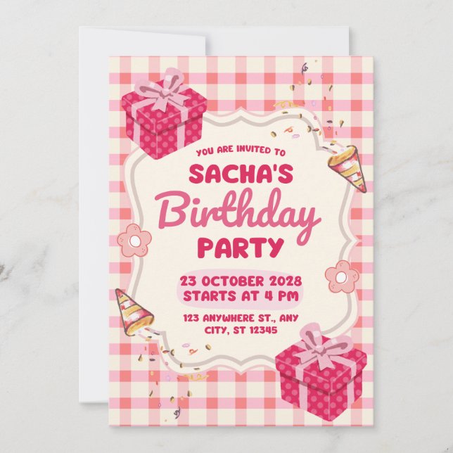 Birthday Invitation Clean Modern Minimal Style (Devant)