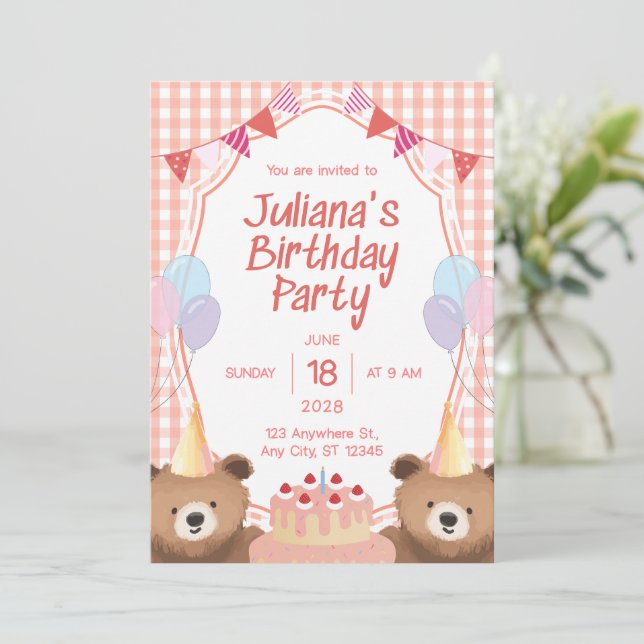 Birthday Invitation Gold Luxury Elegant Design (Debout devant)