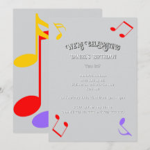Birthday Music Notes Invitation