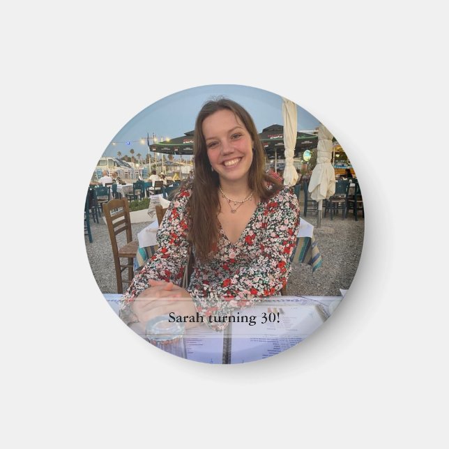 Birthday Photo Magnet with your text (Devant)