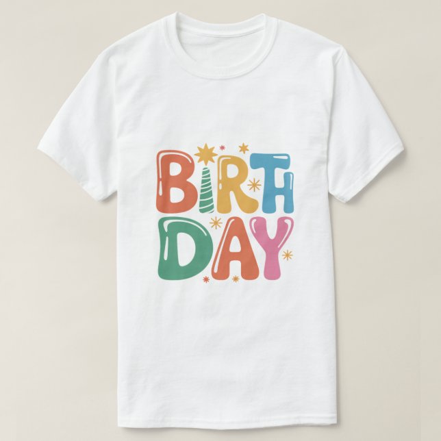 Birthday Typography T-Shirt Design with Transparen (Design devant)