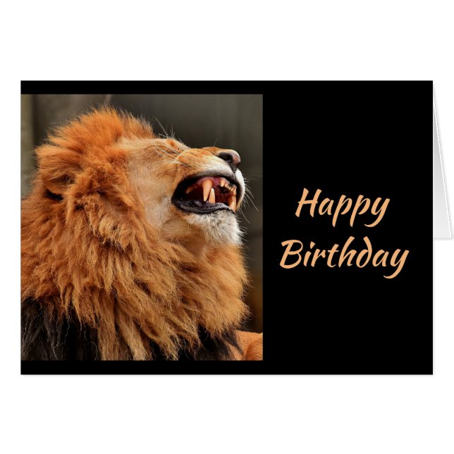 Birthdays Old Age Dangerous Sneeze Laughing Lion (Devant horizontal)