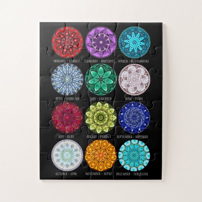 Birthstone Mandala Jigsaw Puzzle (Vertical)
