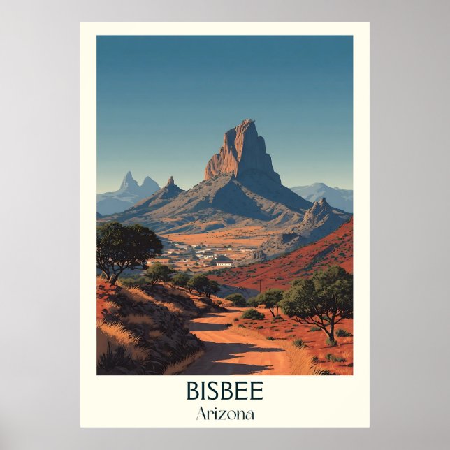 Bisbee Arizona Retro Affiche de voyage | Mont vint (Devant)