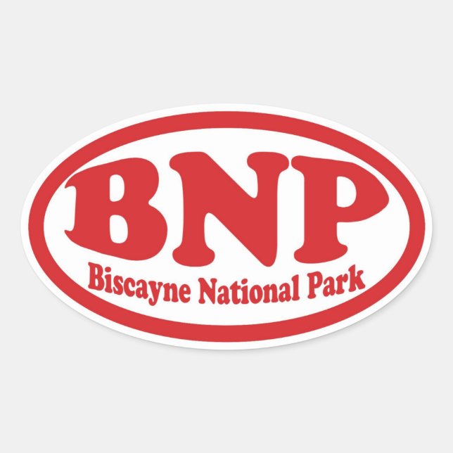 Biscayne National Park autocollant rouge ovale (Devant)