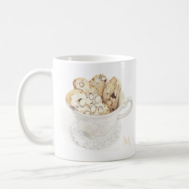 BISCOTTI Mug Blanc + Initiale (Gauche)