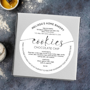 Biscuits minimalistes Étiquette Boulangerie Emball