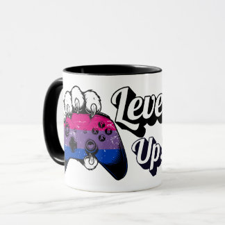 Bisexual Pride Level Up Tiger Paw Controller Mug