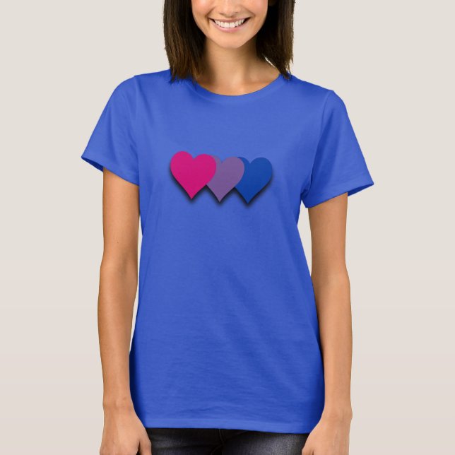 Bisexualité coeur de fierté T-shirt (Devant)