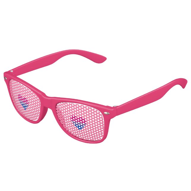 Bisexualité fierté coeur enfants lunettes de solei (Angle)
