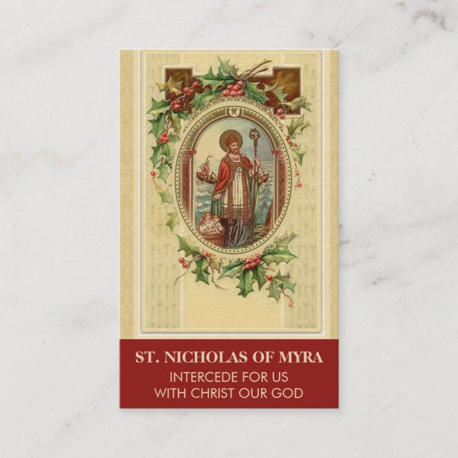 BISHOP ST. NICHOLAS DE MYRA PRAYER CARTES SAINES (Devant)