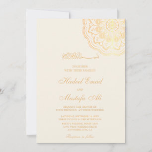 Bismillah d'or invitations de mariage musulman