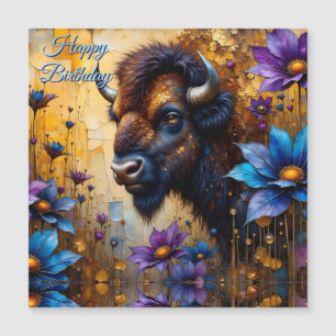 Bison d'Amérique dans une Fête d'anniversaire fleu